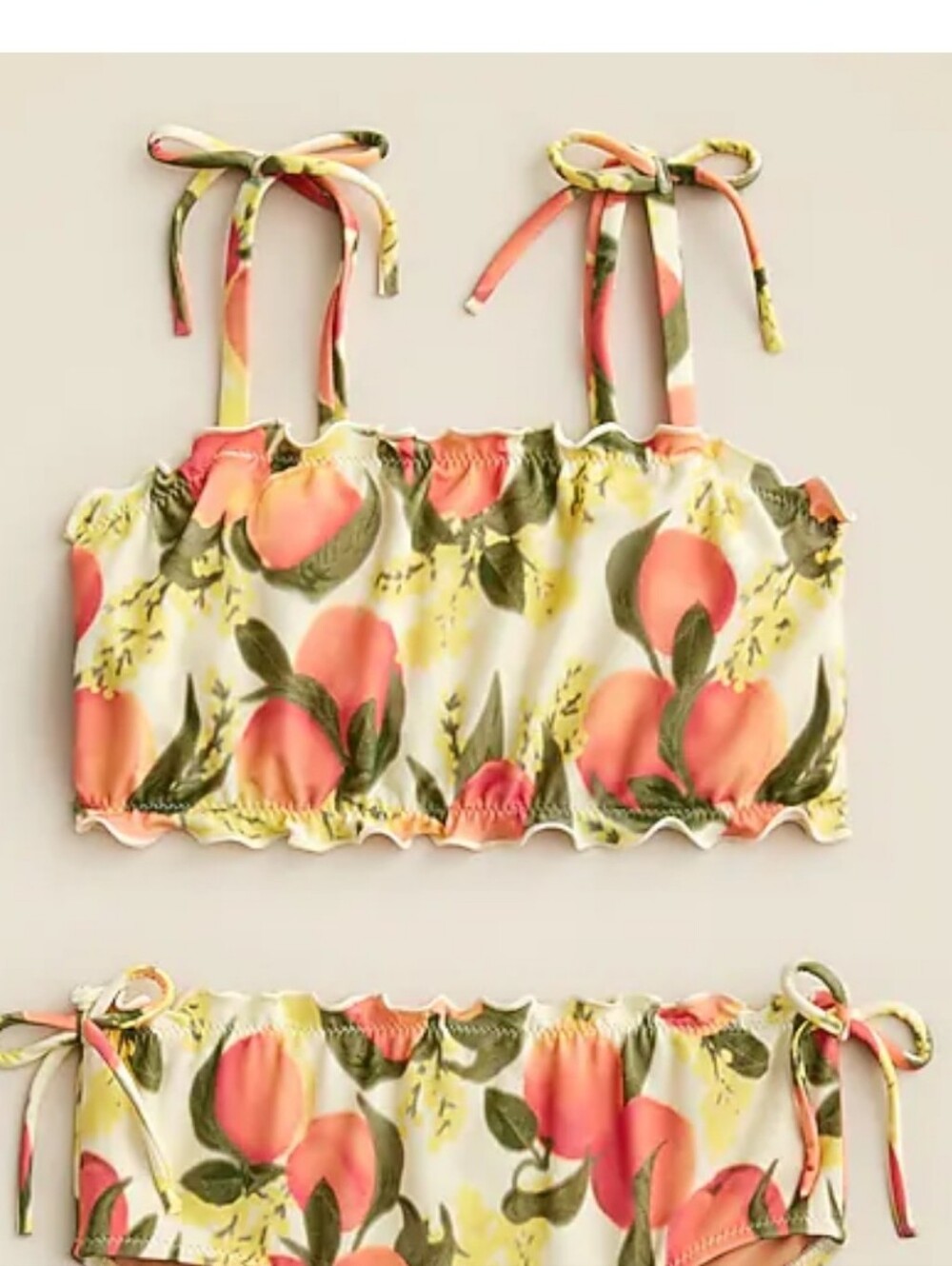 Crewcuts Yellow Floral Bikini Pink Green Peaches Citris Tube Top